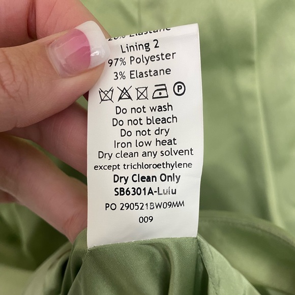 House of CB 'Lulu' Pistachio Asymmetric Drape Midi Corset Dress - Picture 13 of 13